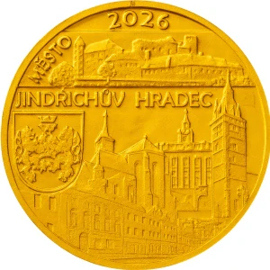 Zlatá investiční mince Městská památková rezervace Jindřichův Hradec 5000 Kč BK 2026