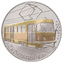 AKCE Stříbrná mince 500 Kč Tramvaj ČKD Tatra T3 PROOF 2024 s etui zdarma