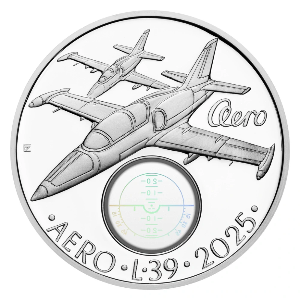 AKCE Stříbrná mince 500 Kč Cvičný letoun Aero L-39 Albatros PROOF 2024 s etui zdarma