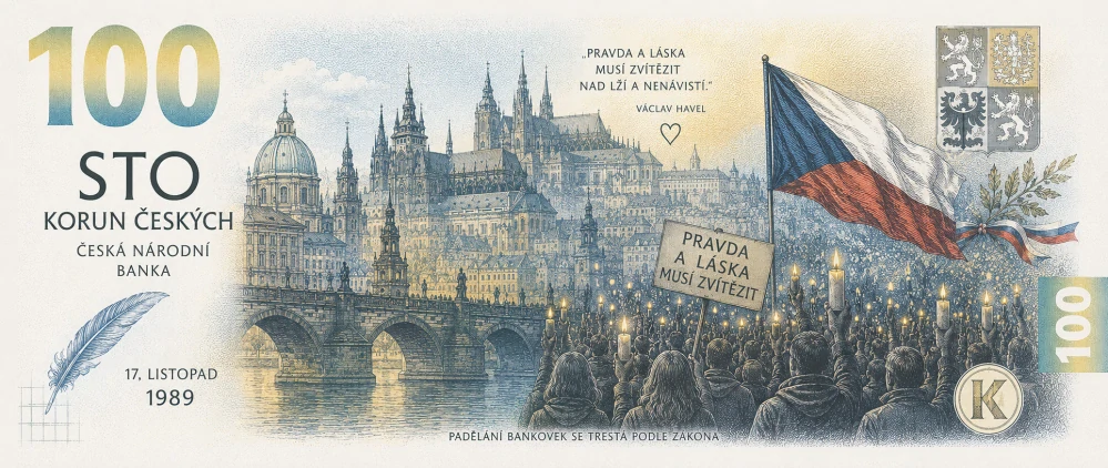 Pamětní bankovka 100 Kč 35. výročí první volby Václava Havla prezidentem České republiky 2028